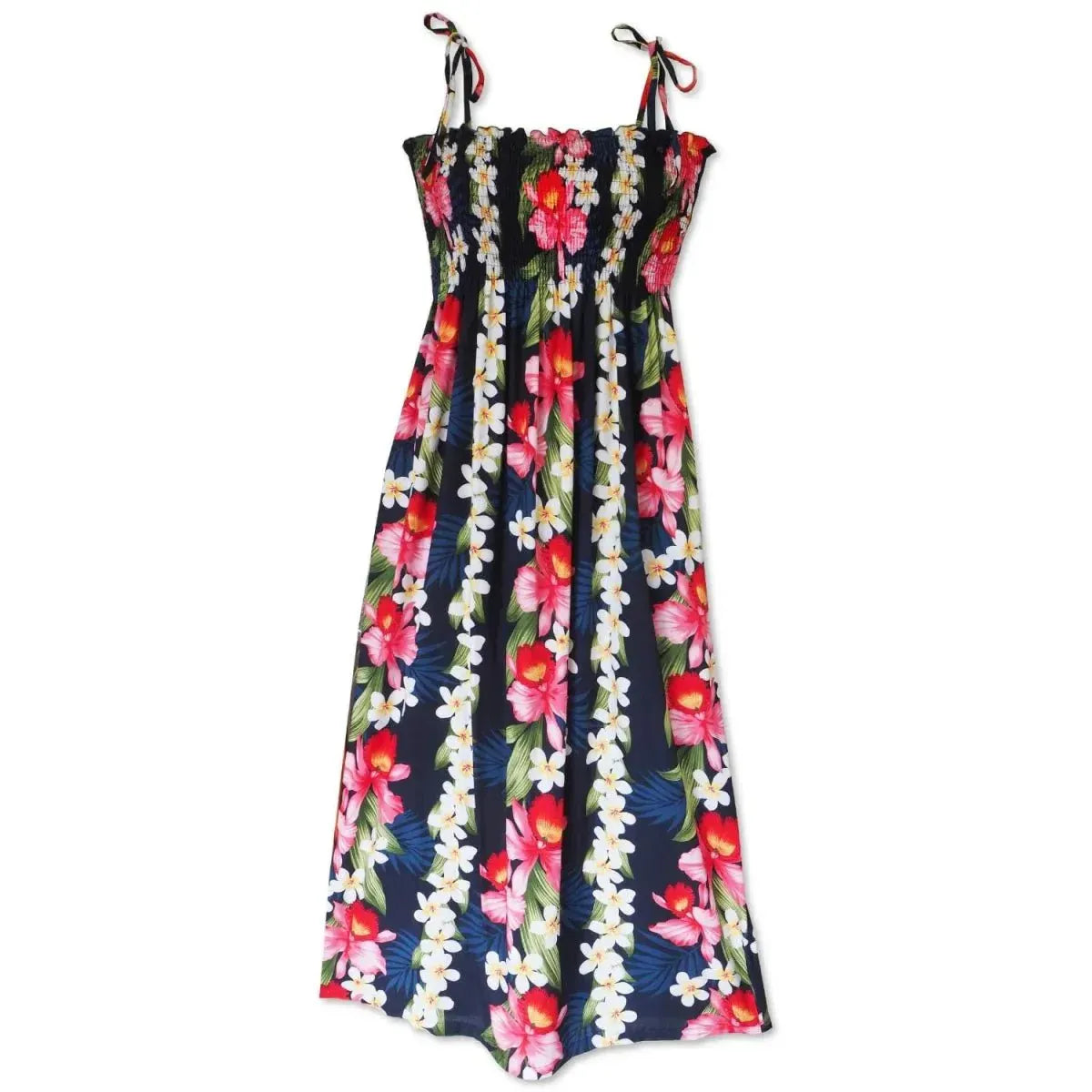 Orchid play navy hawaiian maxi dress - alohaz