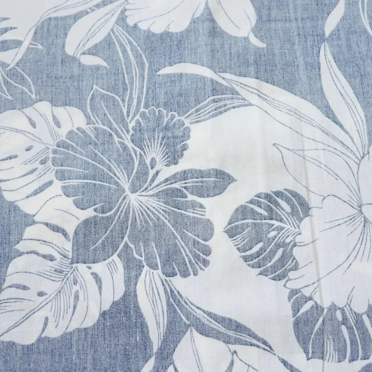 Orchid shadow navy reverse print hawaiian cotton shirt