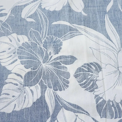 Orchid shadow navy reverse print hawaiian cotton shirt