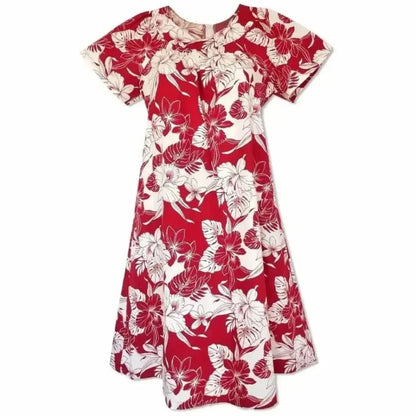 Orchid shadow red hawaiian muumuu - alohaz
