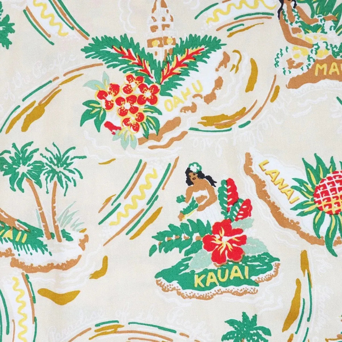 Pacific cream hawaiian rayon shirt - alohaz