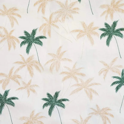 Palm beach cream hawaiian cotton shirt - alohaz