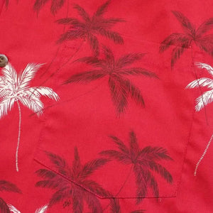 Palm beach red hawaiian cotton shirt