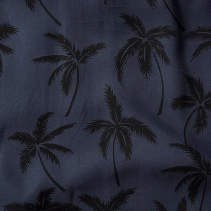 Palm breeze black hawaiian rayon shirt - alohaz