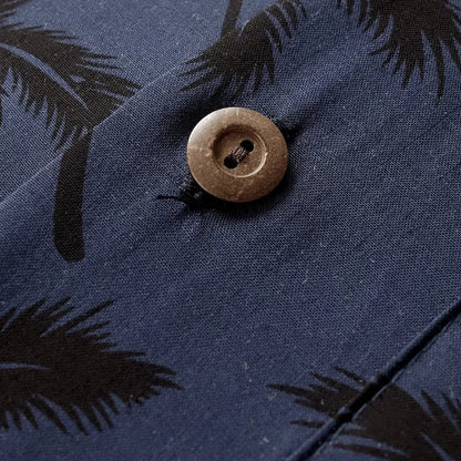 Palm breeze black hawaiian rayon shirt - alohaz