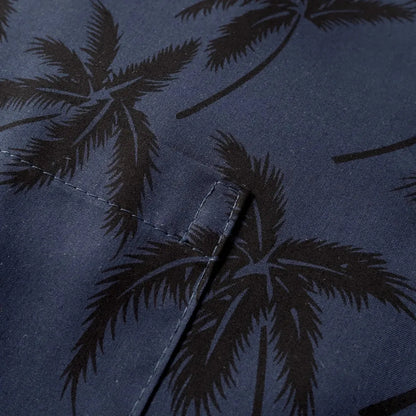 Palm breeze black hawaiian rayon shirt - alohaz