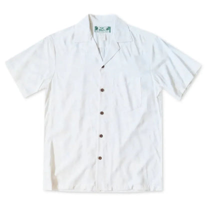 Palm breeze white hawaiian rayon shirt - alohaz