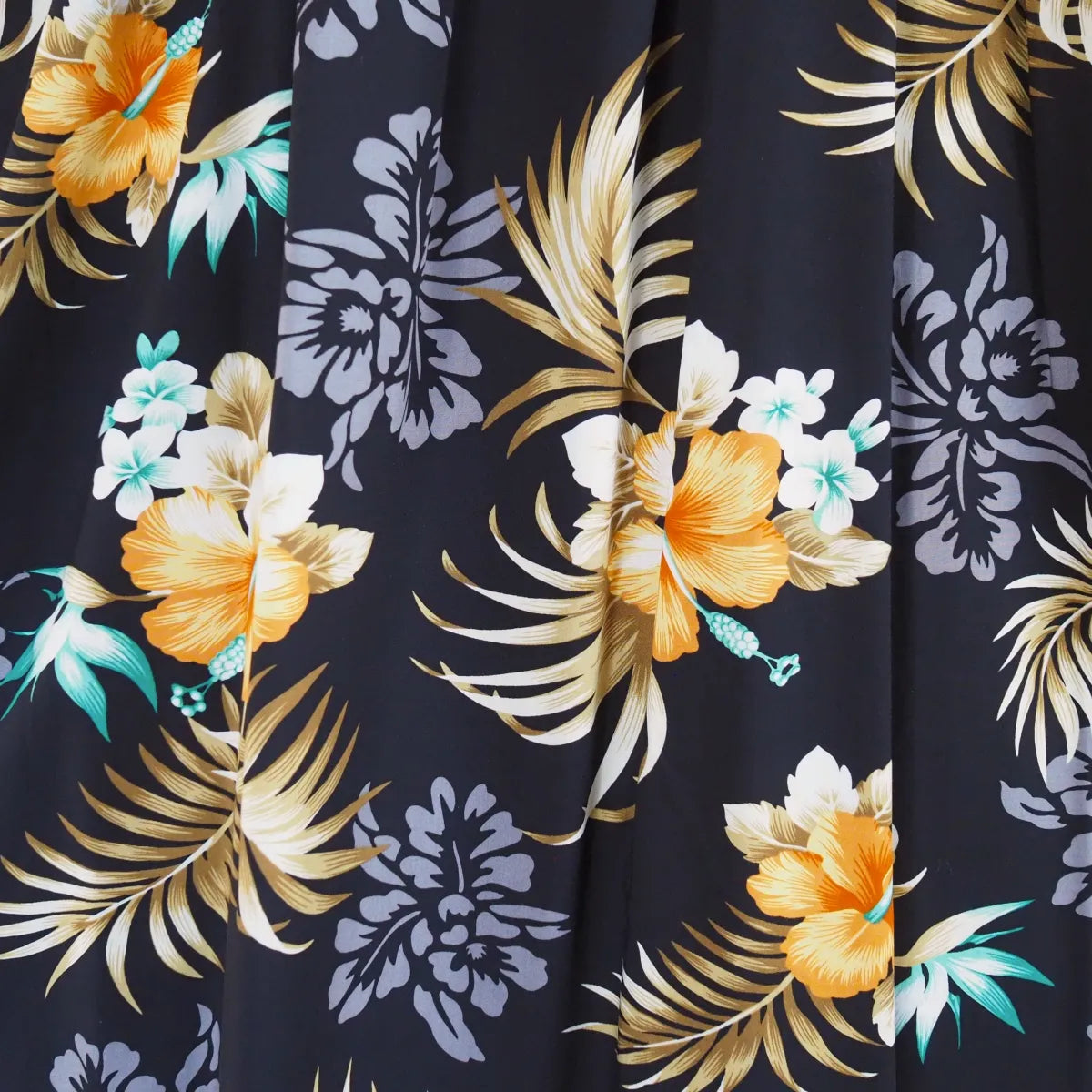 Passion black hawaiian rayon fabric