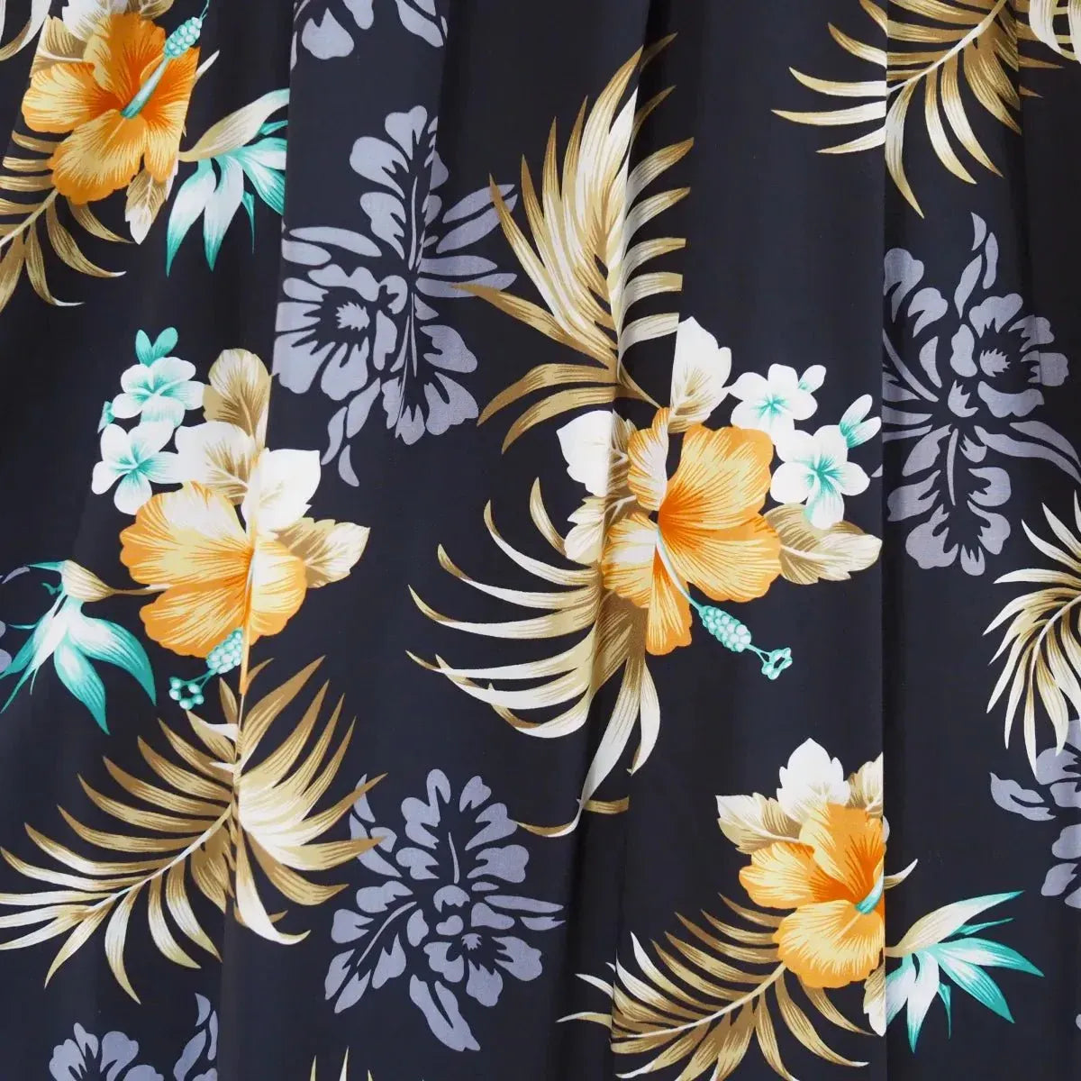 Passion black hawaiian rayon fabric - alohaz