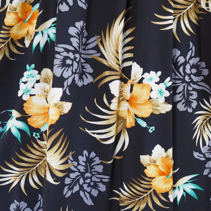 Passion black hawaiian rayon fabric - alohaz