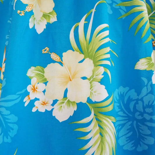Passion blue hawaiian rayon fabric - alohaz