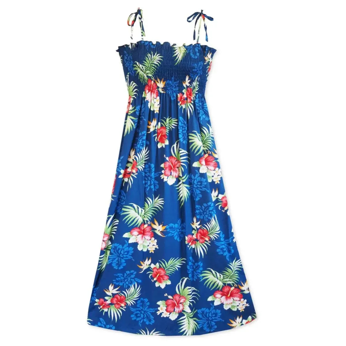 Passion navy hawaiian maxi dress - alohaz