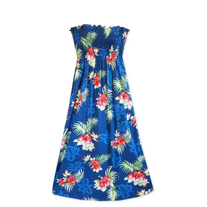 Passion navy hawaiian maxi dress - alohaz