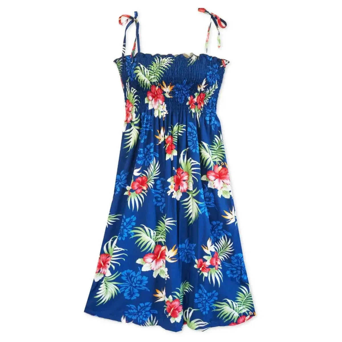 Passion navy hawaiian moonkiss short dress - alohaz