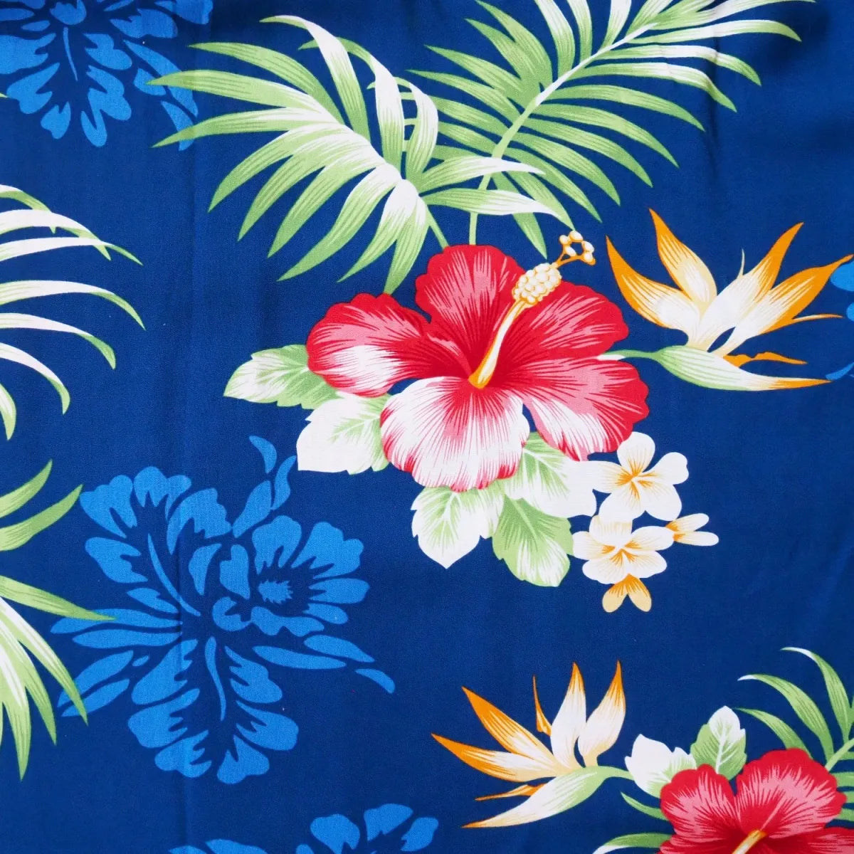 Passion navy hawaiian rayon fabric