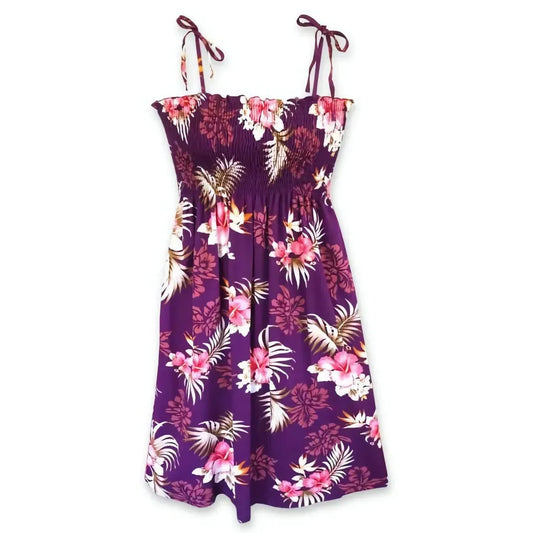 Passion purple hawaiian moonkiss short dress - alohaz