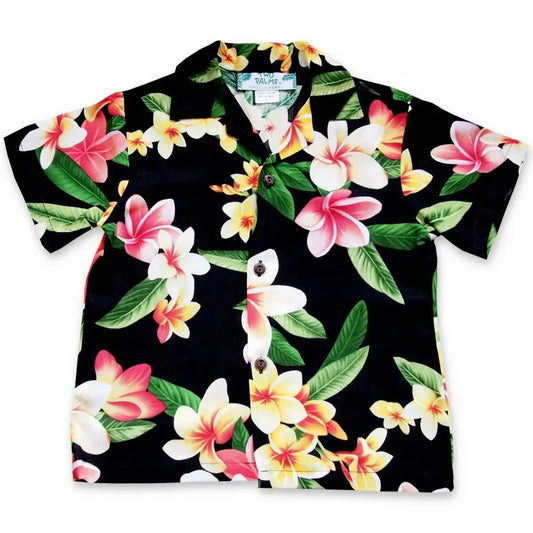 Pebble black hawaiian boy shirt - alohaz