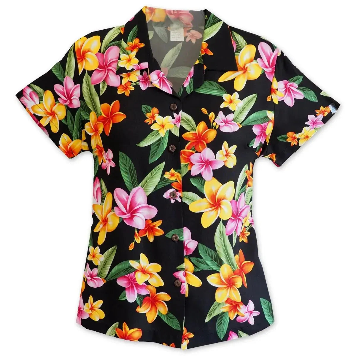 Pebble black hawaiian lady blouse - alohaz