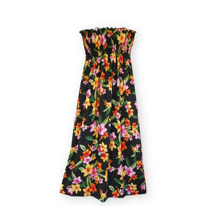Pebble black hawaiian maxi dress - alohaz