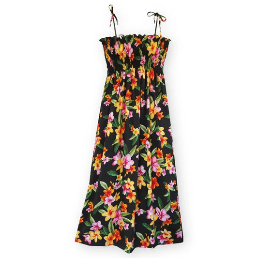 Pebble black hawaiian maxi dress - alohaz