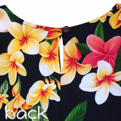 Pebble black hawaiian xoxo short dress - alohaz