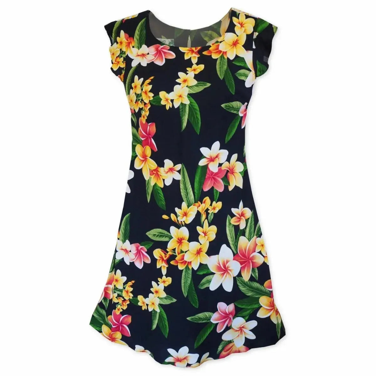 Pebble black hawaiian xoxo short dress - alohaz