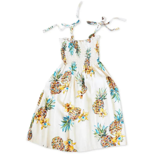 Pineapple cream hawaiian girl sunkiss dress - alohaz
