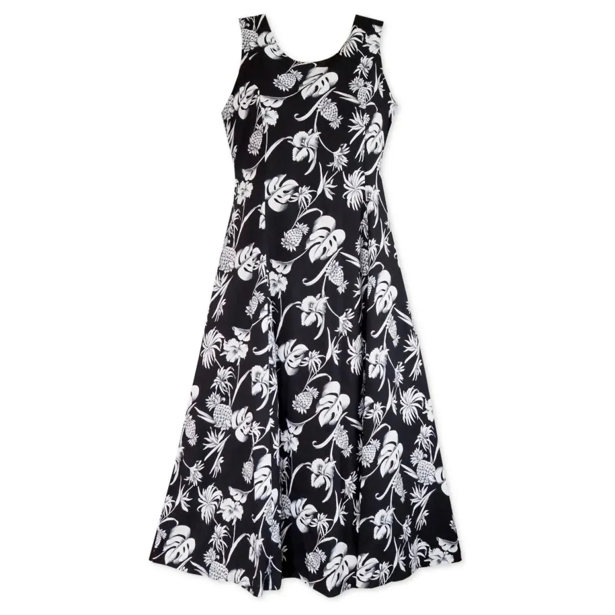 Pineapple paradise black hawaiian darling dress - alohaz