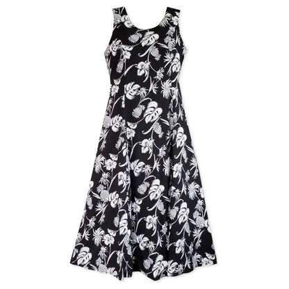 Pineapple paradise black hawaiian darling dress - alohaz