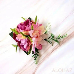 Pink anela hawaiian flower hair clip