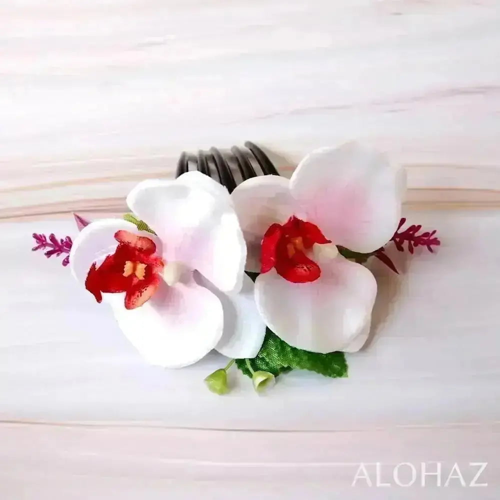 Pink orchid joy hawaiian hair comb