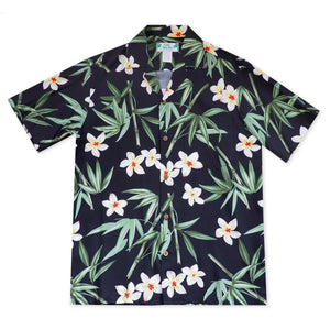 Pipiwai black hawaiian rayon shirt