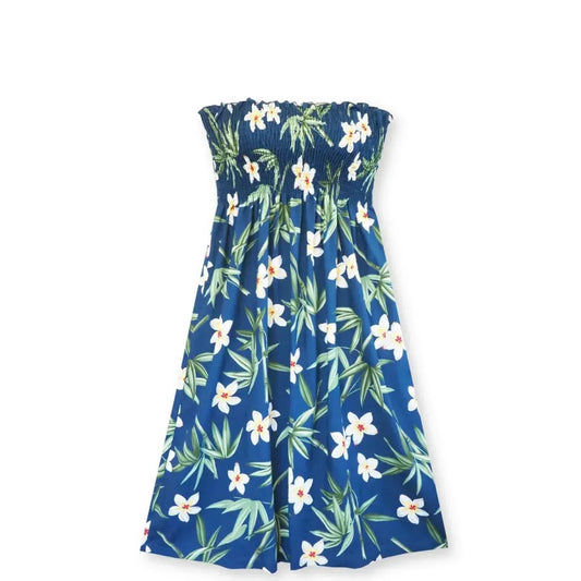 Pipiwai indigo hawaiian moonkiss short dress - alohaz