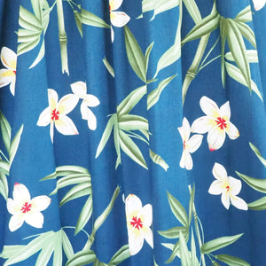 Pipiwai indigo hawaiian rayon fabric