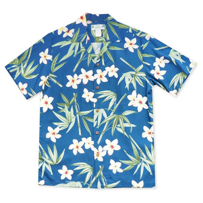 Pipiwai indigo hawaiian rayon shirt - alohaz