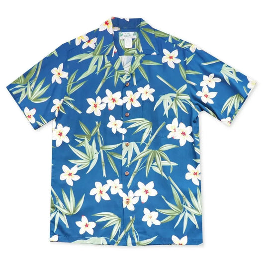 Pipiwai indigo hawaiian rayon shirt - alohaz