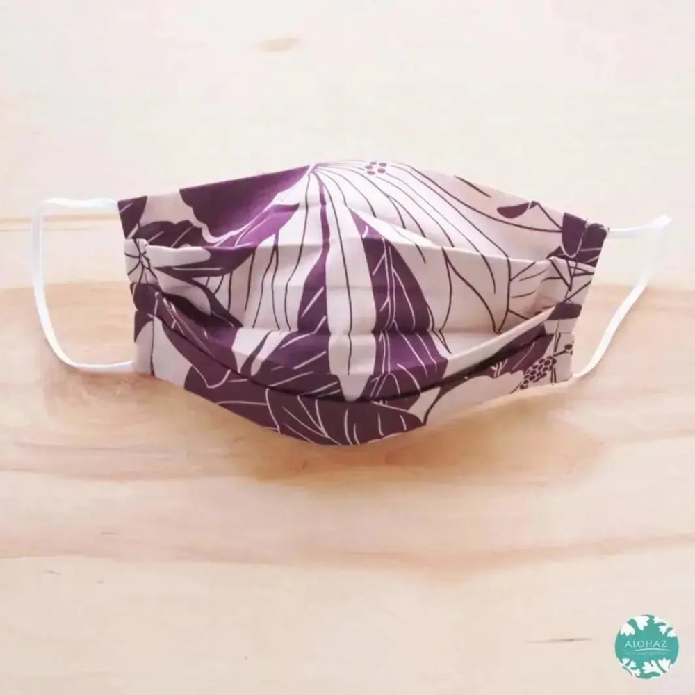 Pleated face mask + filter pocket ~ purple haven