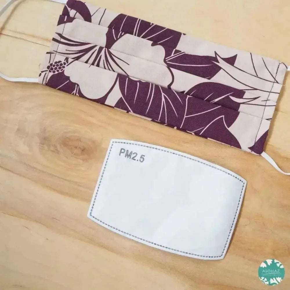 Pleated face mask + filter pocket ~ purple haven - alohaz