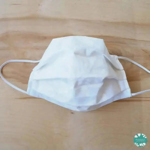 Pleated face mask + filter pocket ~ white makamae