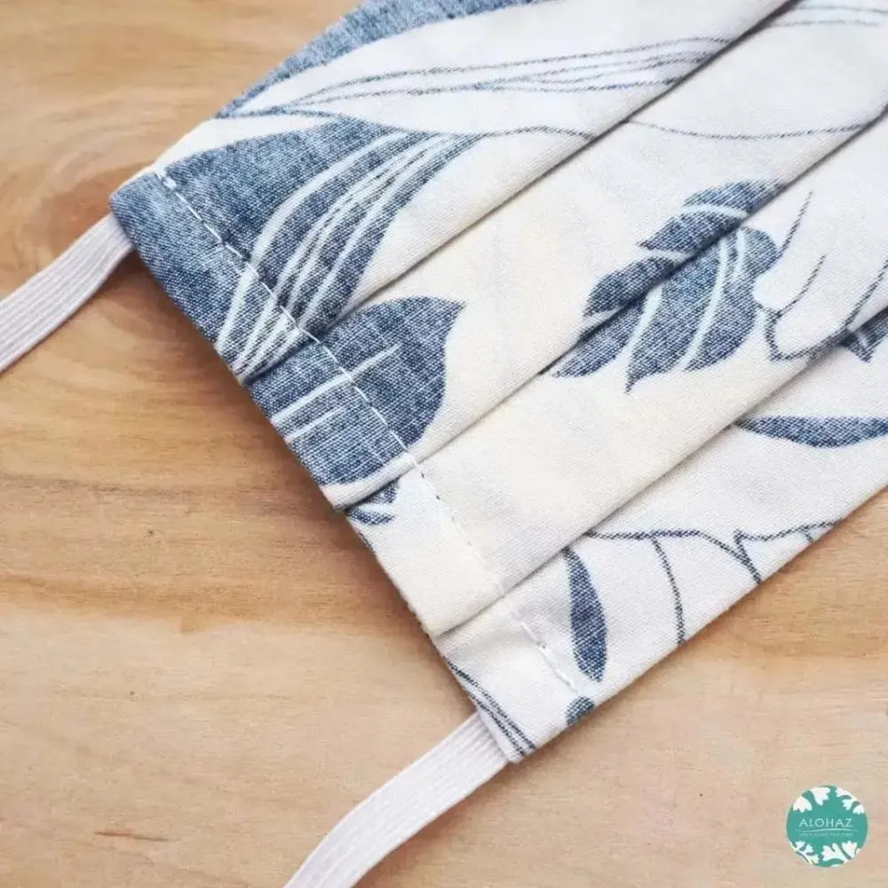 Pleated face mask + filter pockets ~ navy orchid shadow