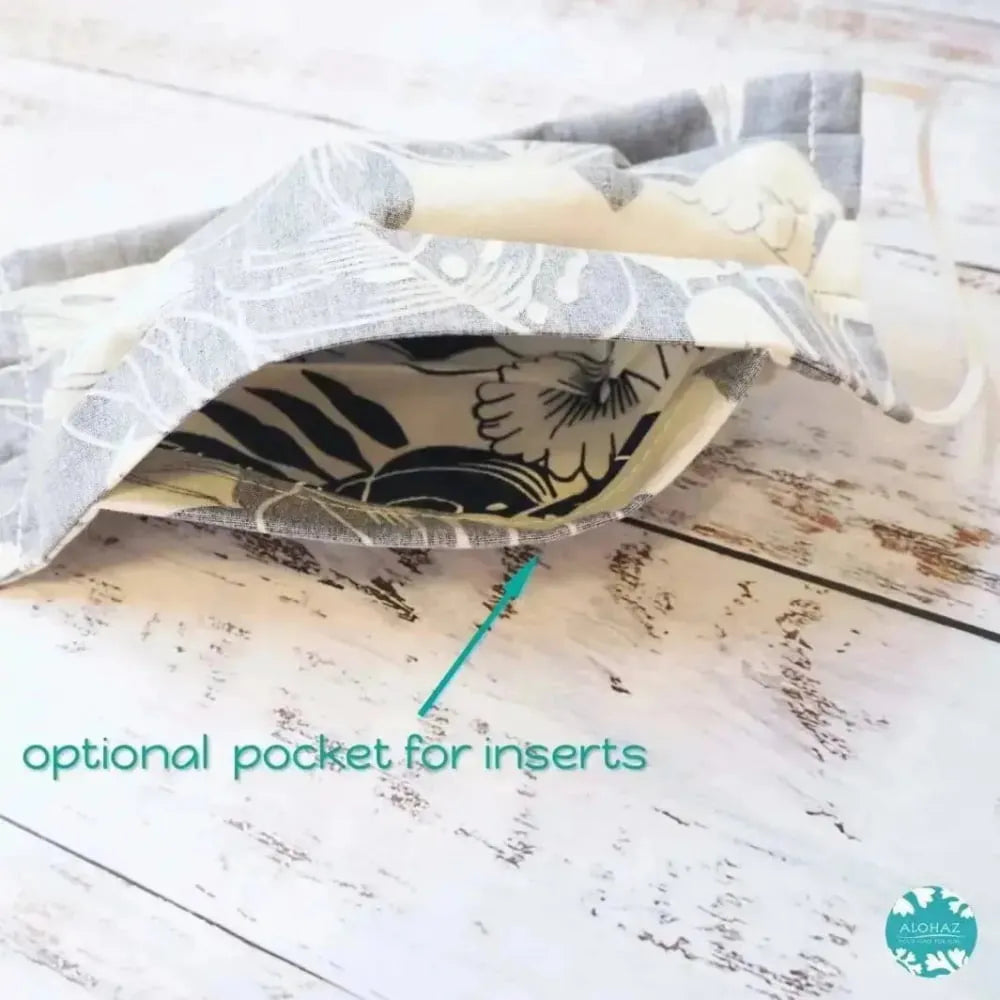 Pleated face mask + filter pockets ~ navy orchid shadow