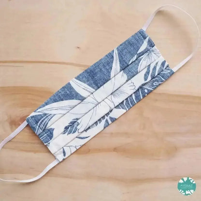 Pleated face mask + filter pockets ~ navy orchid shadow