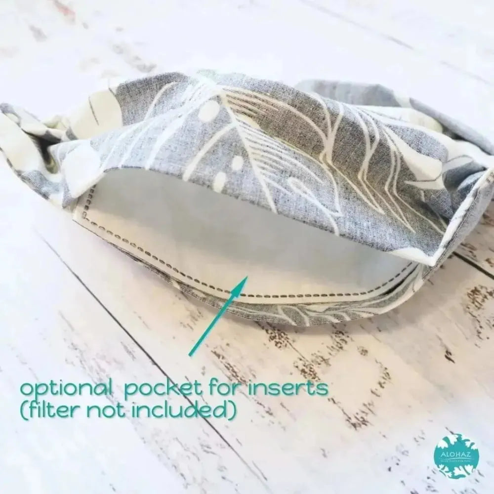 Pleated face mask + filter pockets ~ navy orchid shadow