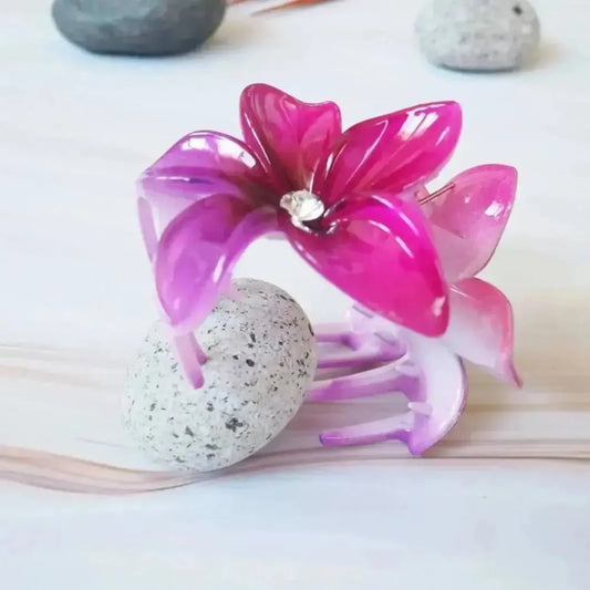 Plumeria purple hawaiian hair claw - alohaz