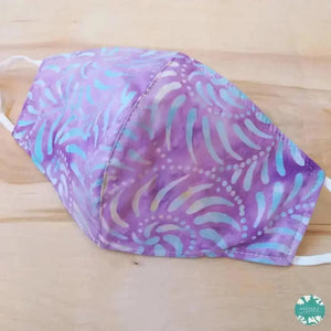 Pocket face mask + adjustable loops ~ purple dotted snail