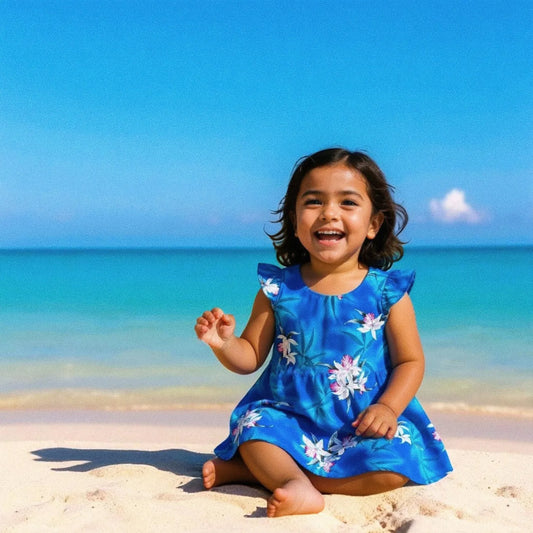 Poipu blue hawaiian girl hula dress - alohaz