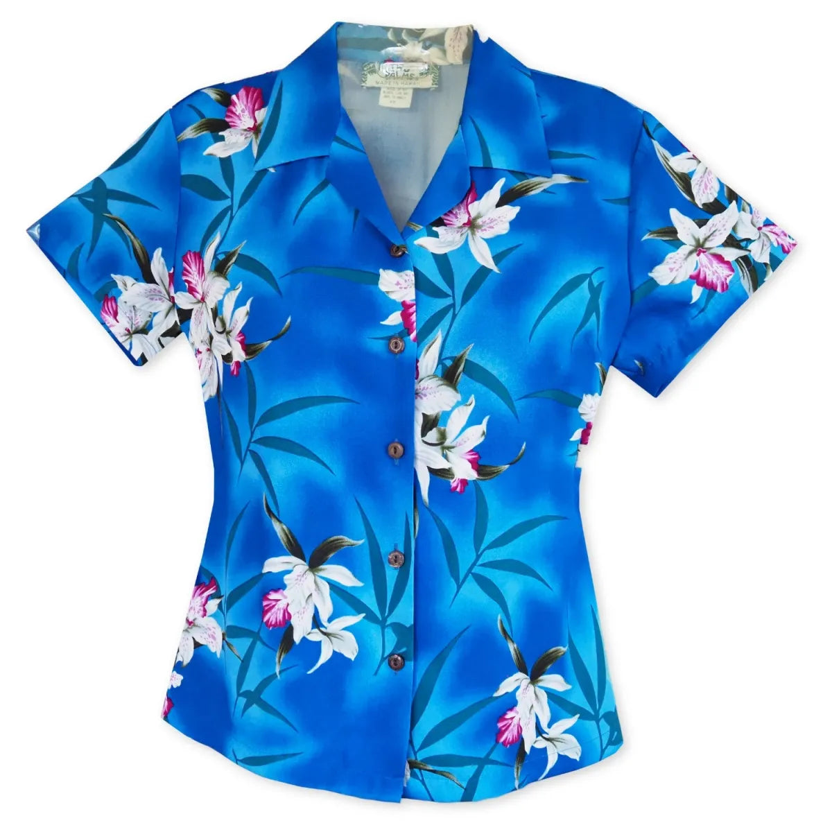 Poipu blue hawaiian lady blouse
