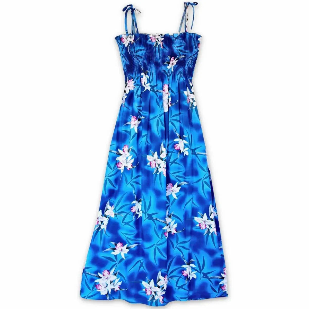 Poipu blue hawaiian maxi dress - alohaz