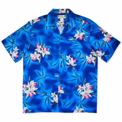 Poipu blue hawaiian rayon shirt - alohaz