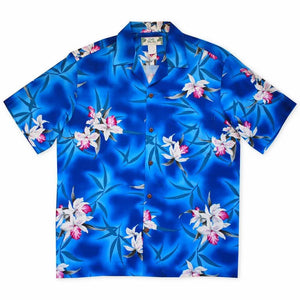 Poipu blue hawaiian rayon shirt